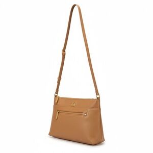 Leather Crossbody Bag in Tan - Unbranded